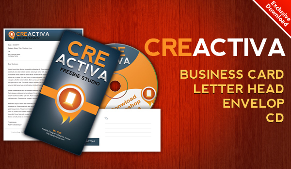 Download Business card, letterhead, envelope, CD label .PSD files