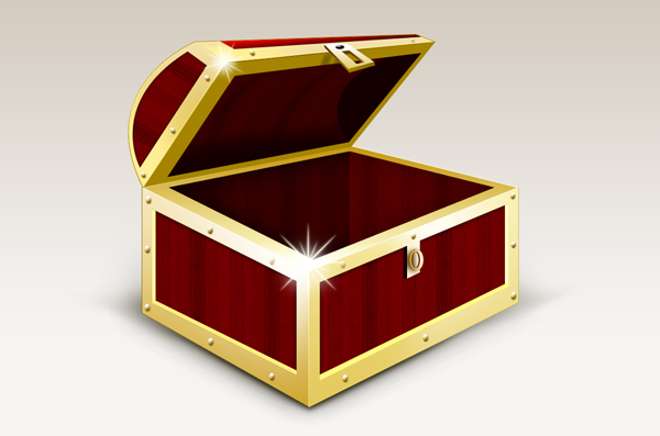 Treasure box graphic and icons download (.PSD)