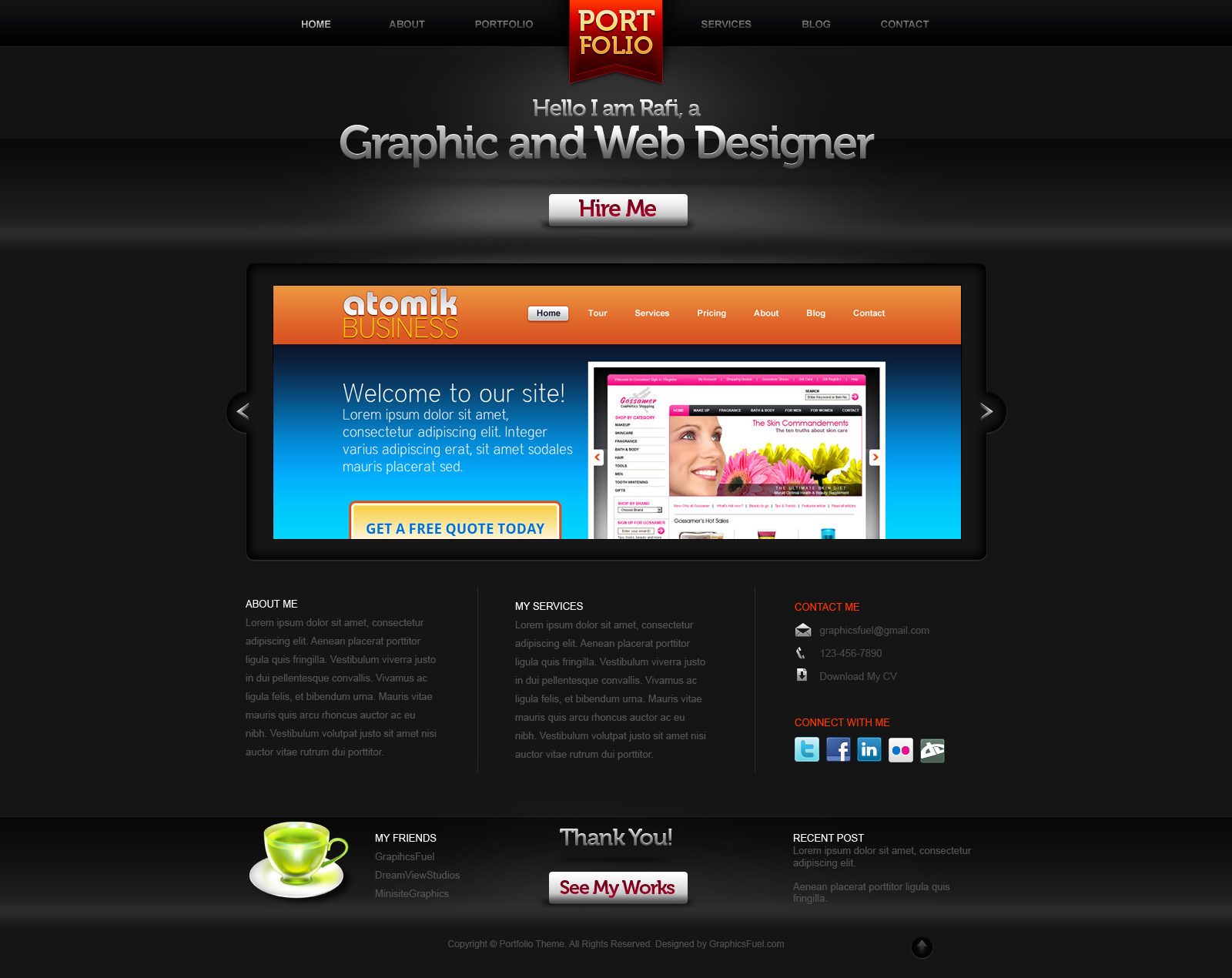 Creative portfolio website PSD template