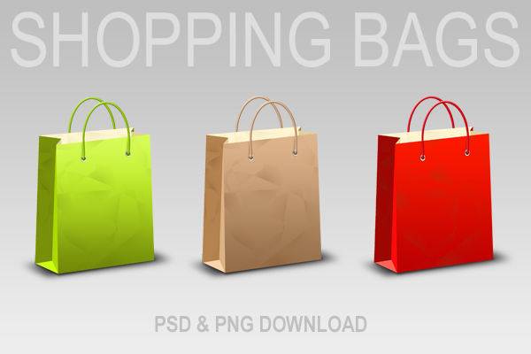 Download shopping bag & icons (PSD & PNG)