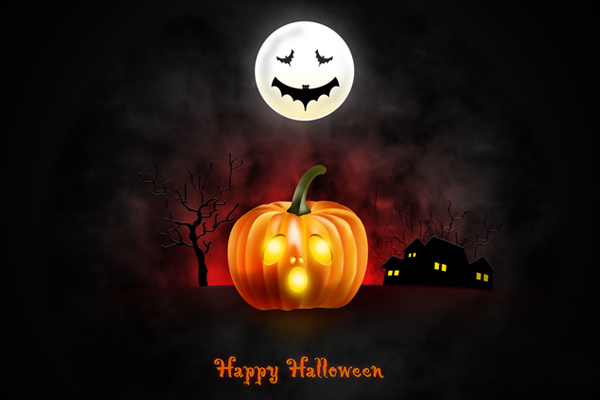 Halloween wallpaper for desktop, iPad & iPhone (PSD & icons included)