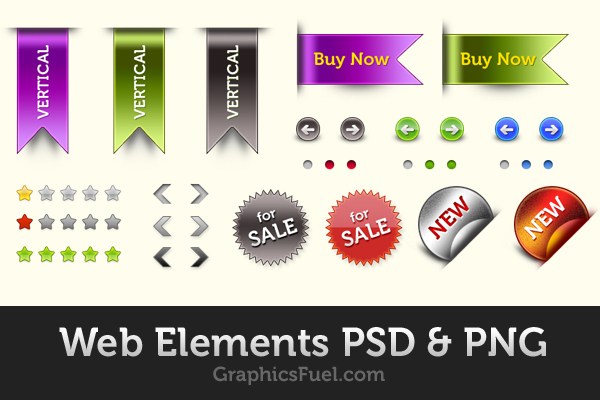 Web elements pack (PSD & PNG)