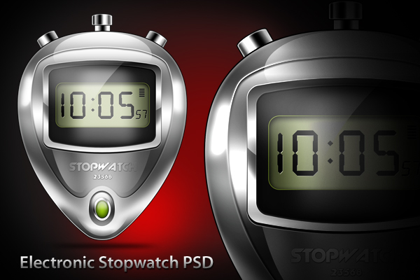 Electronic stopwatch PSD & icon