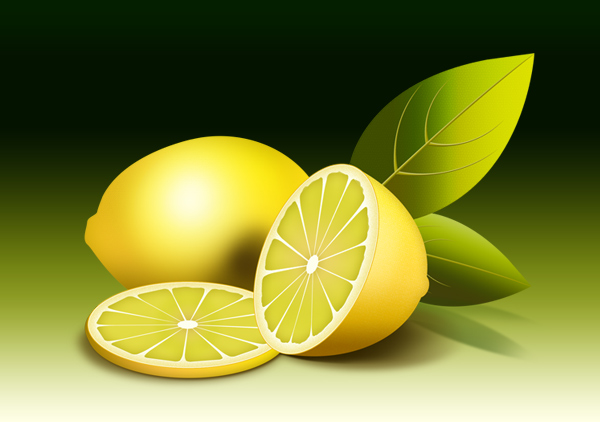 fruit illustration, fresh lemon PSD