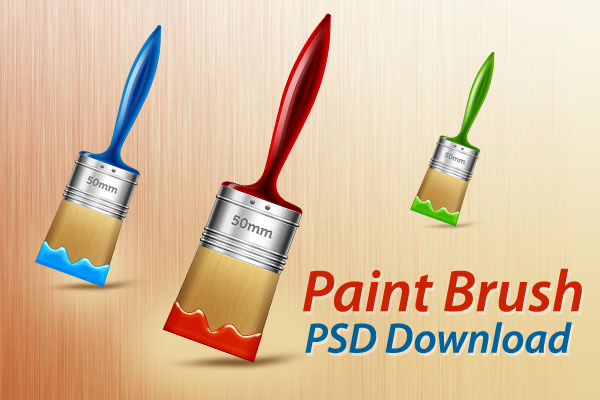 PSD paint brushes in 3 colors