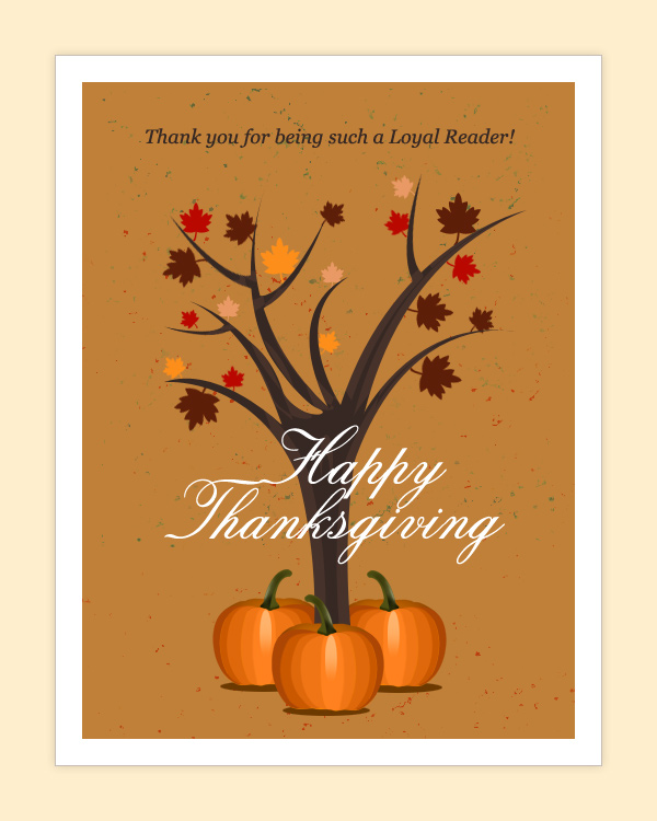 Thanksgiving greeting card PSD