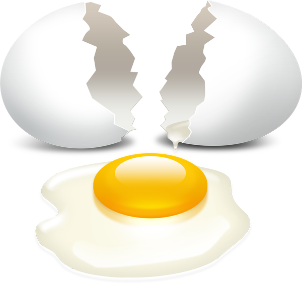 Broken egg with yolk PSD download