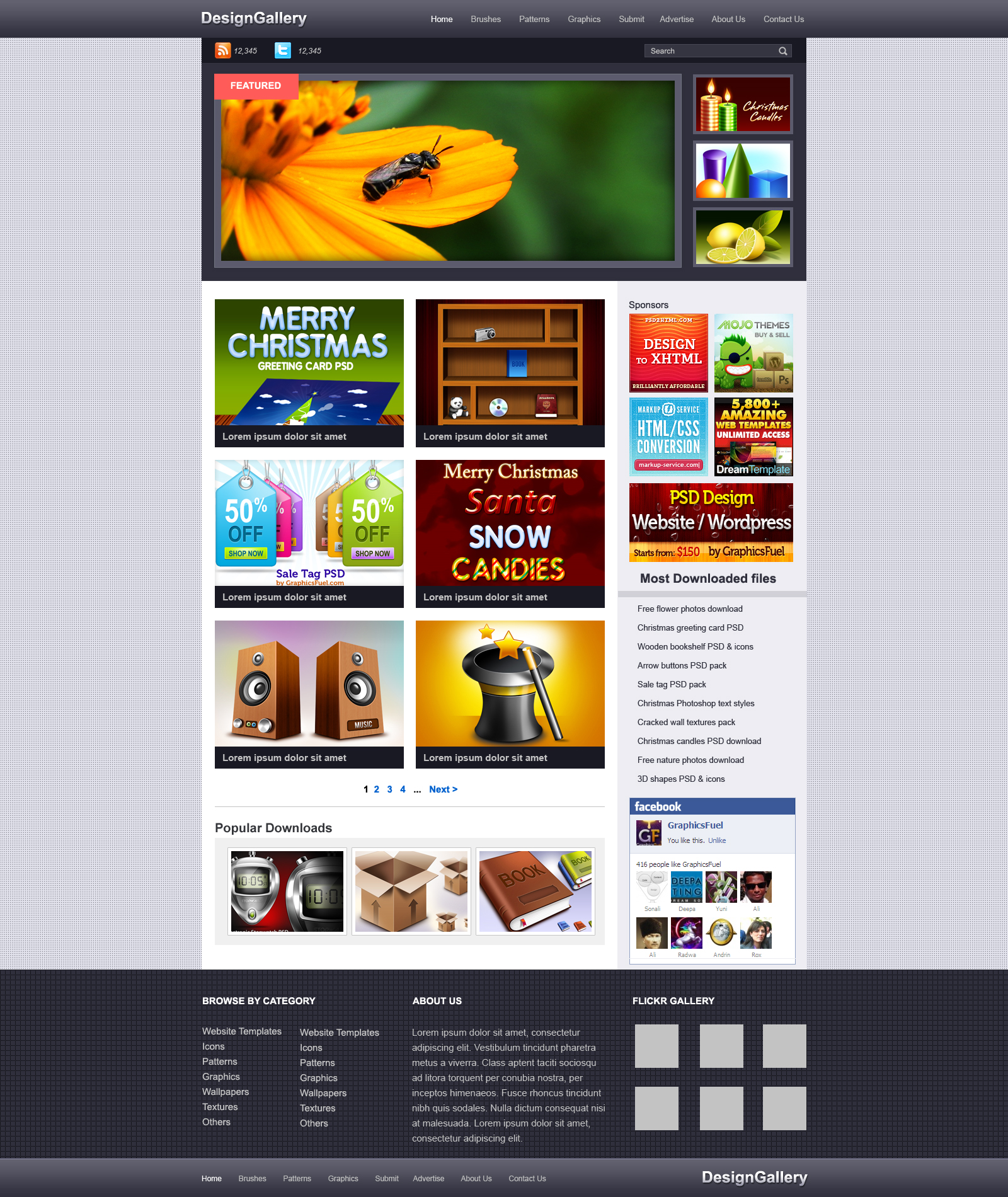 Website gallery PSD template