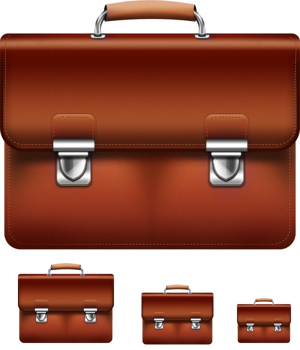 Leather briefcase PSD & icon