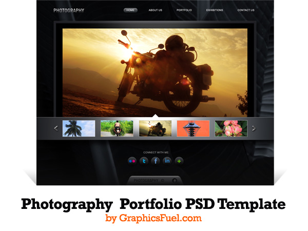 Photography portfolio website PSD template