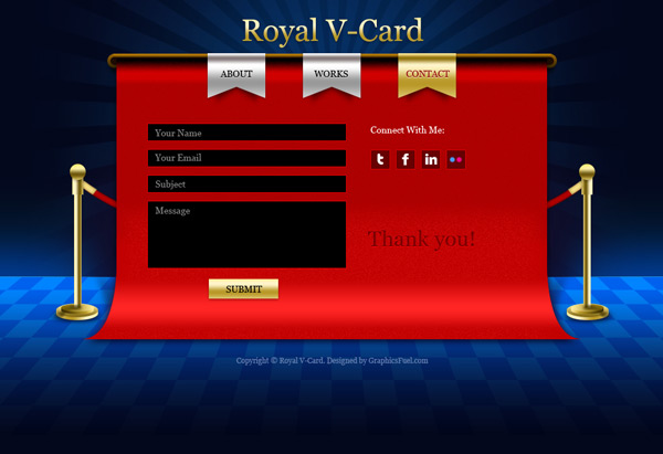 V-Card website PSD templates