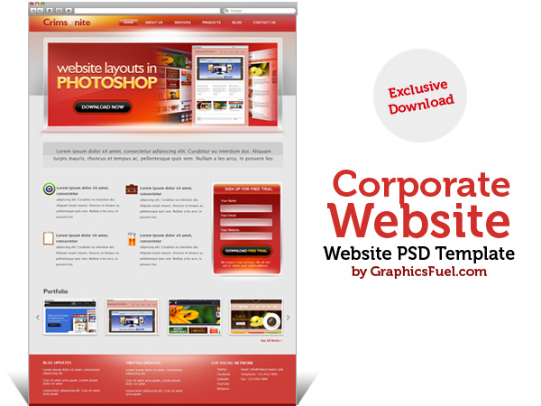 Corporate website PSD template