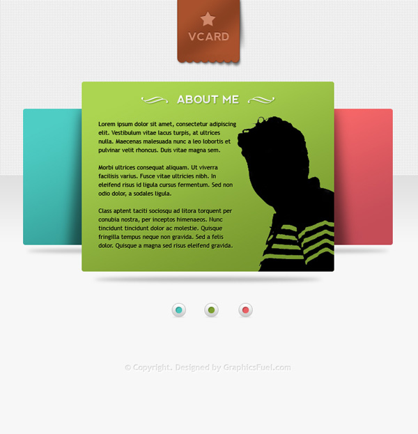 V-Card Minimal website PSD templates