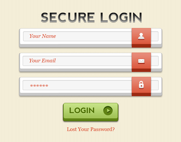 Login form PSD