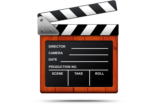 Movie clapperboard PSD & icons