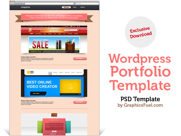 WordPress portfolio PSD template