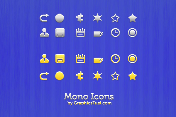 Clean mono icons (vector PSD)