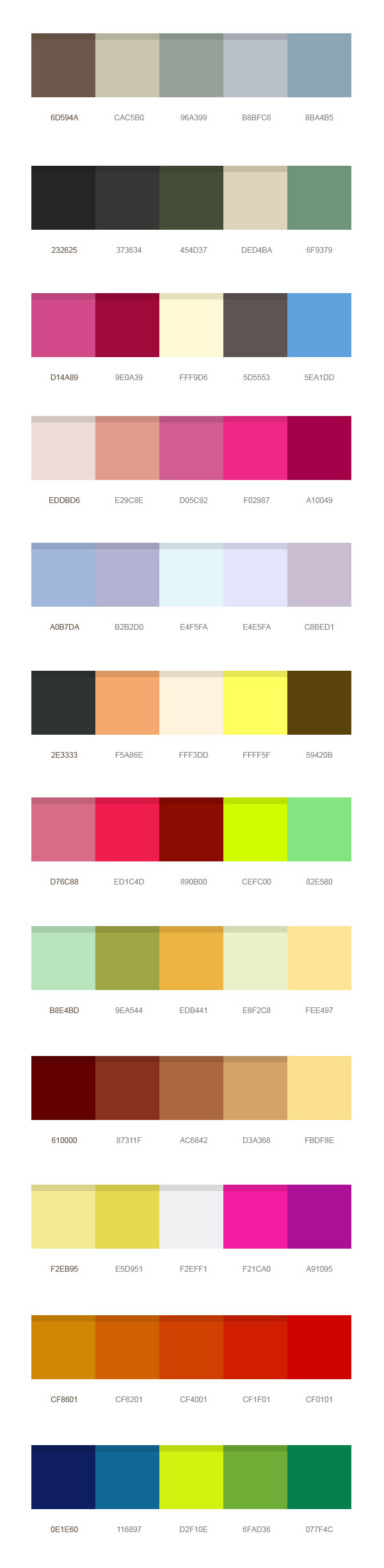 12 beautiful color palettes (PSD)