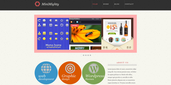 MiniMighty: Minimal website template (PSD)