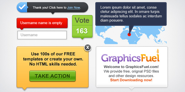 Tooltip Elements PSD