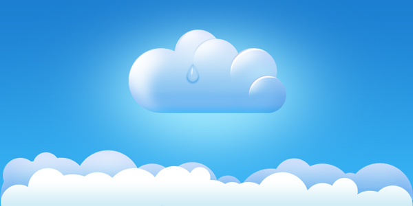 Cloud icon & borders PSD