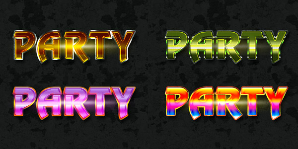 Free Photoshop party text style