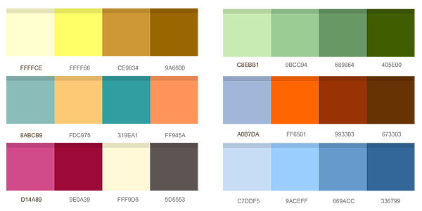 12 set of color combinations (PSD)