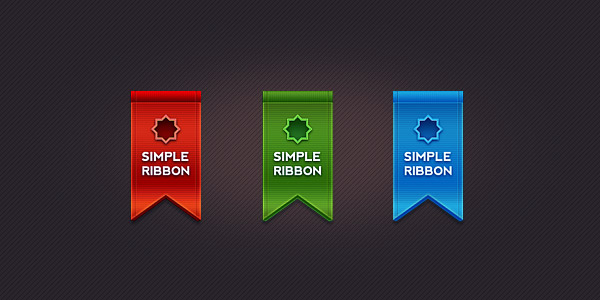 Beautiful ribbon in 3 colors (PSD)