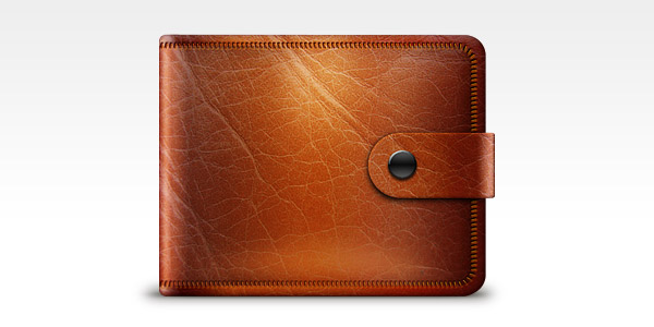 Leather wallet icon (PSD)