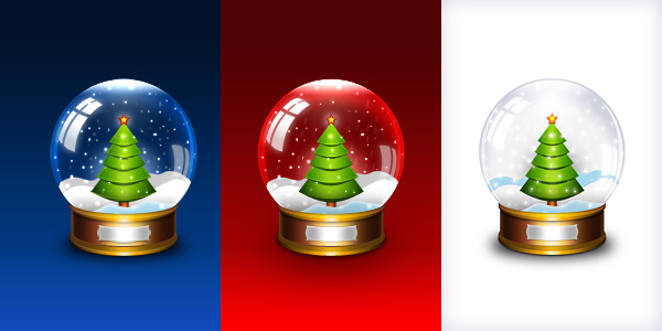 Christmas snow globe icon (PSD)