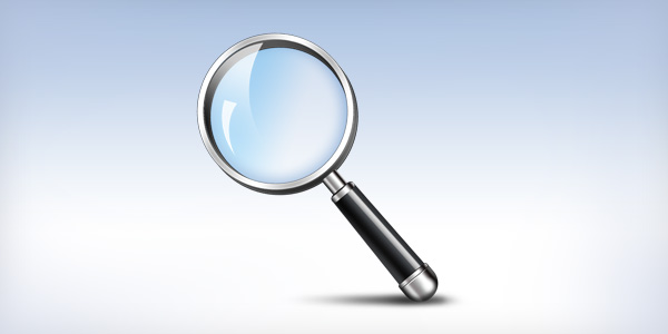 Magnifying glass search icon (PSD)