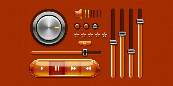 Music UI kit for Web & Mobile Phones (PSD)