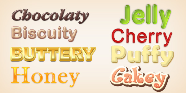 Yummy Photoshop Text Styles (PSD & ASL)