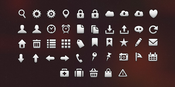 45 iOS Tab Bar Icons (PSD & PNG)