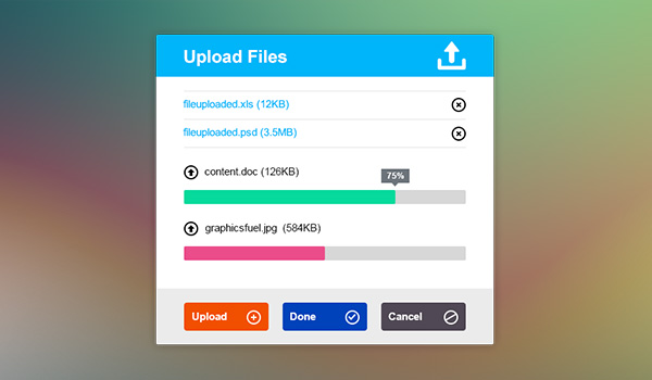 Upload File Interface PSD (Metro Style)