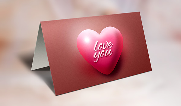 Valentine’s Day Greeting Card and Mockup (PSD)