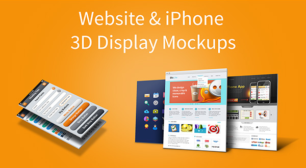 Website & iPhone 5 3D Display Mockups Vol.1 (PSD)