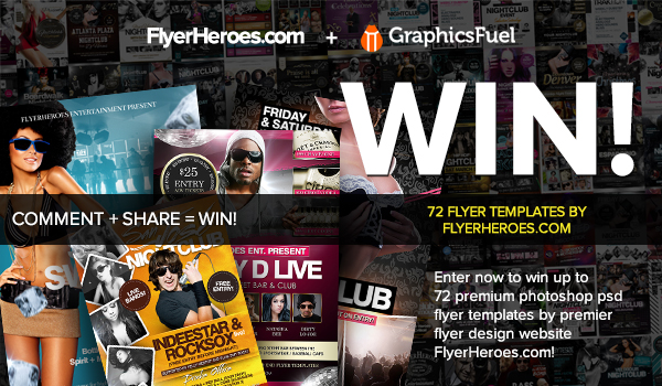 Giveaway:  72 Photoshop PSD Nightclub Flyer Templates From FlyerHeroes