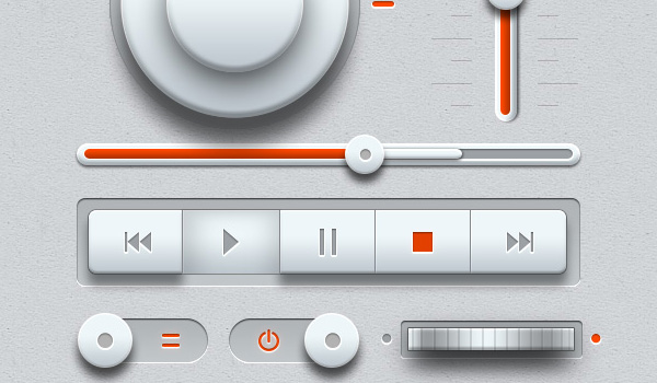 Light Music UI Design Kit (PSD)