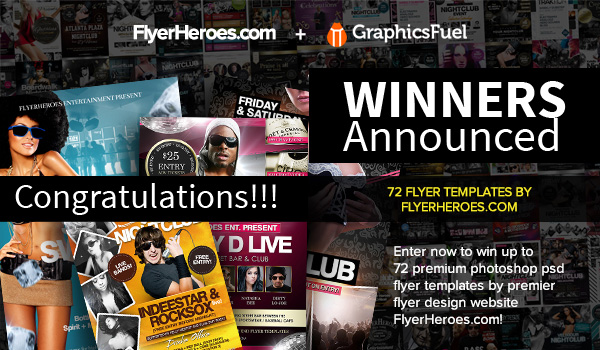 Winners Announced: 72 Photoshop PSD Nightclub Flyer Templates From FlyerHeroes