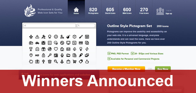 WebIconSet Giveaway Winners Announced