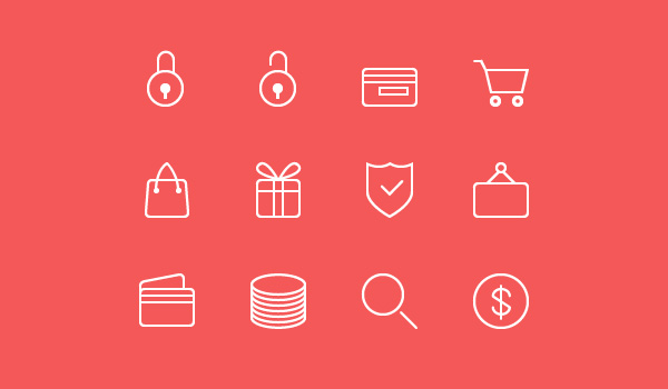 24 Ecommerce Line Icons (PSD, AI)