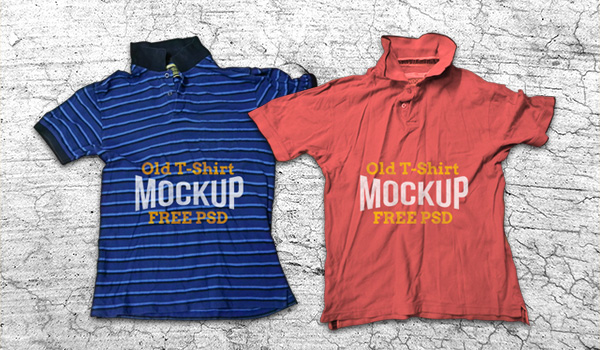 Old Crumpled T-Shirt Mockup PSD