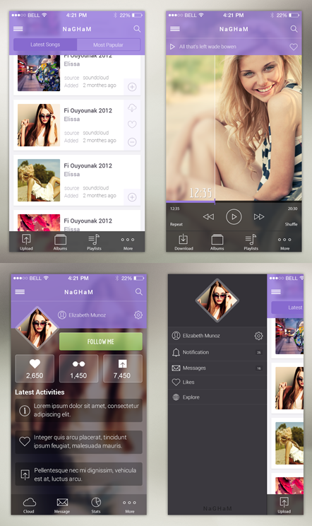 15 Free Mobile App UI PSD Kits