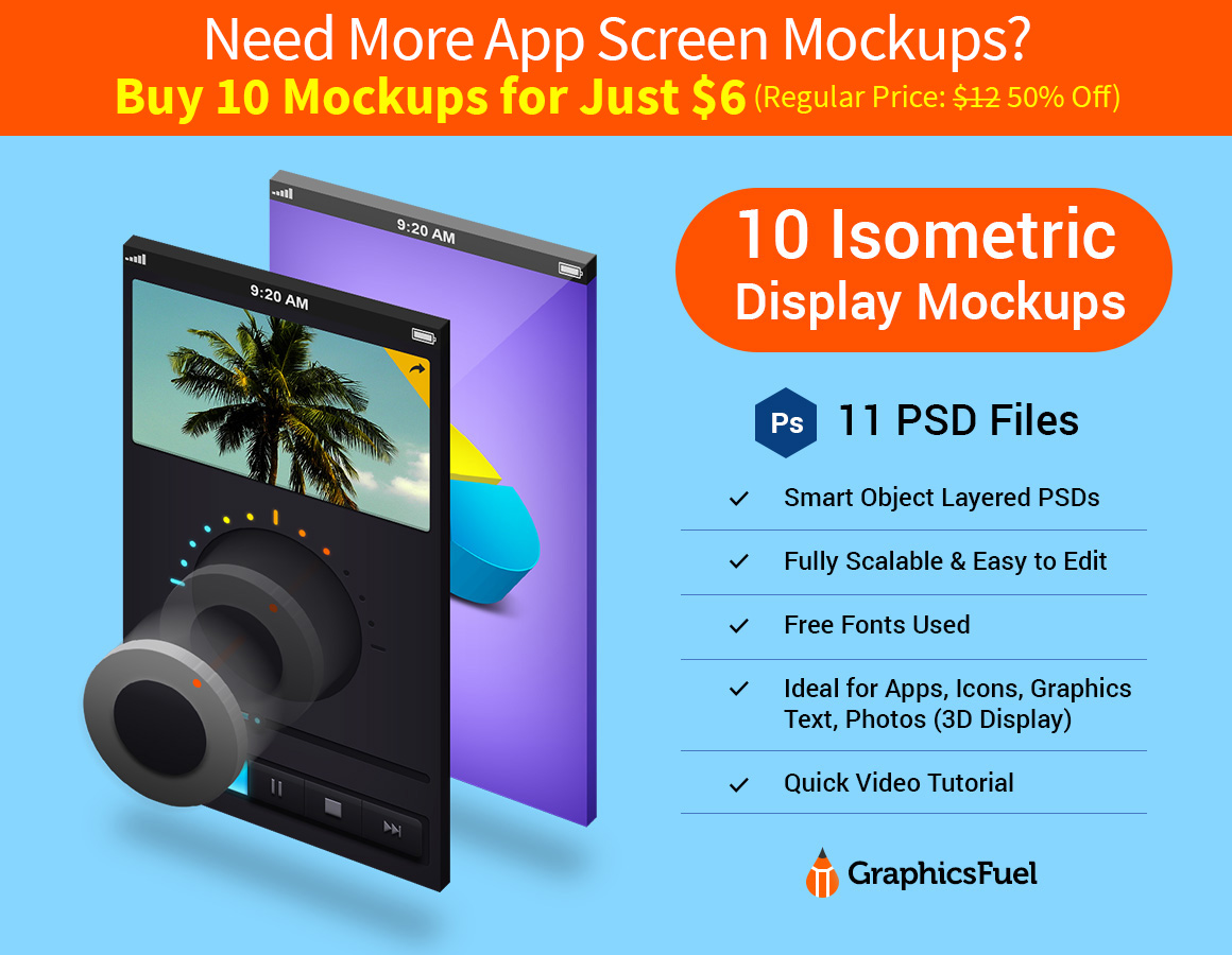 Isometric 3D Display Mockups