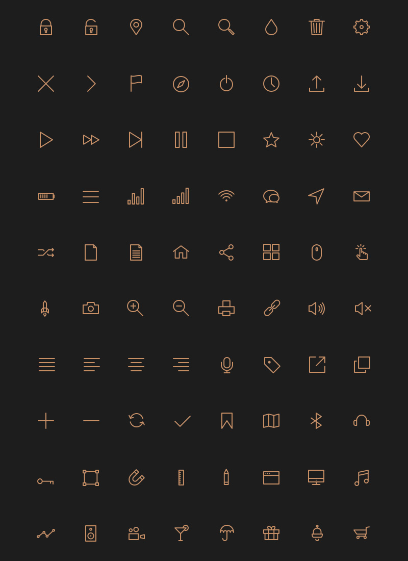 80 Crispy Stroke Icons (PSD, AI,SVG & Webfont)