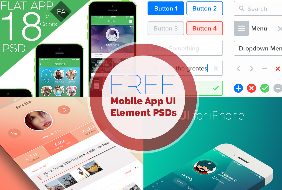 Free Mobile App UI PSD Files