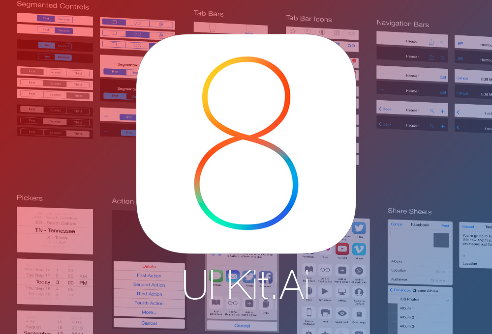 iOS 8 Vector App UI Kit