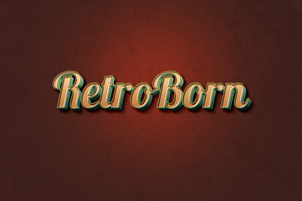 Retro Text Effect PSD