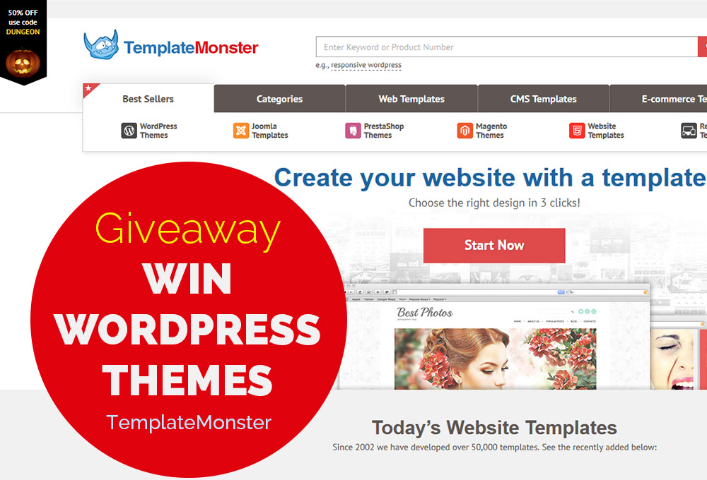 Giveaway: Win WordPress Themes from TemplateMonster